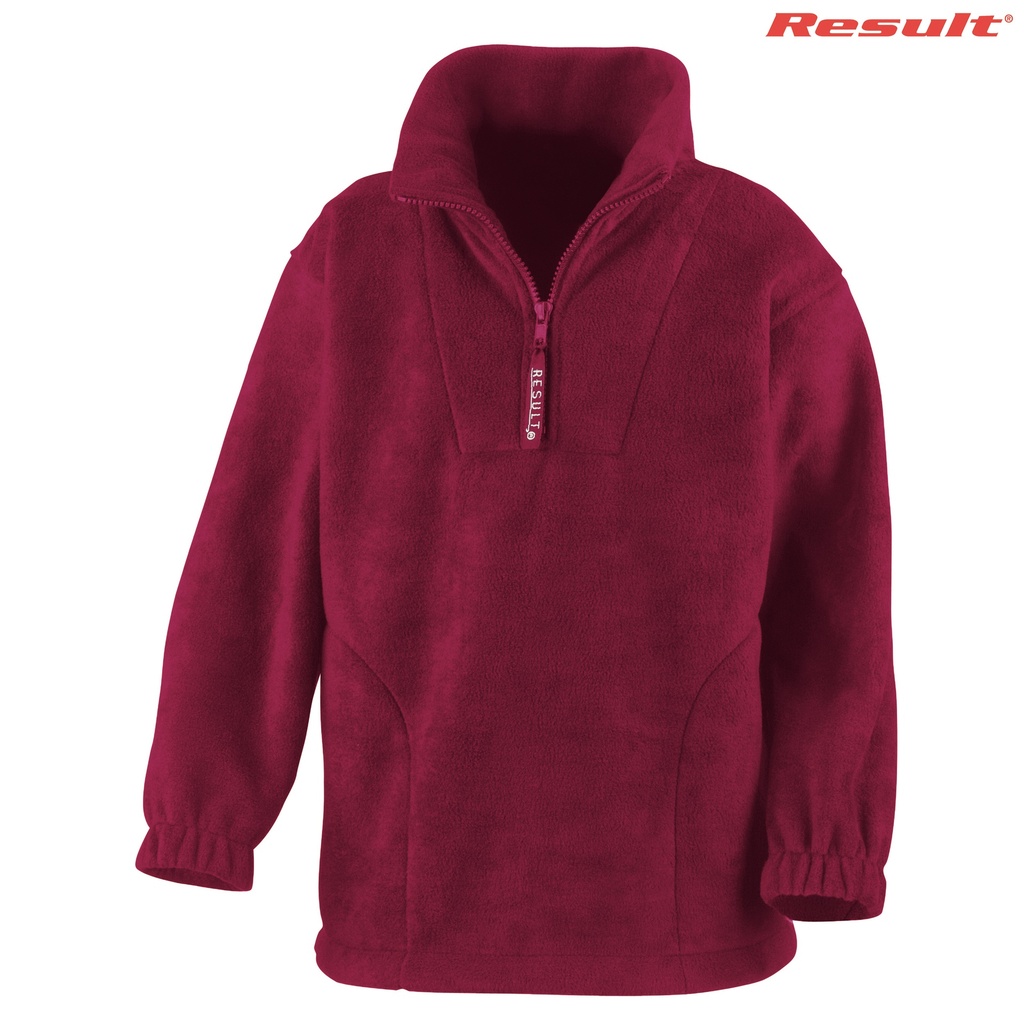 R033B Result Youth Polartherm Qtr. Zip Top (Burgundy, 10-12)