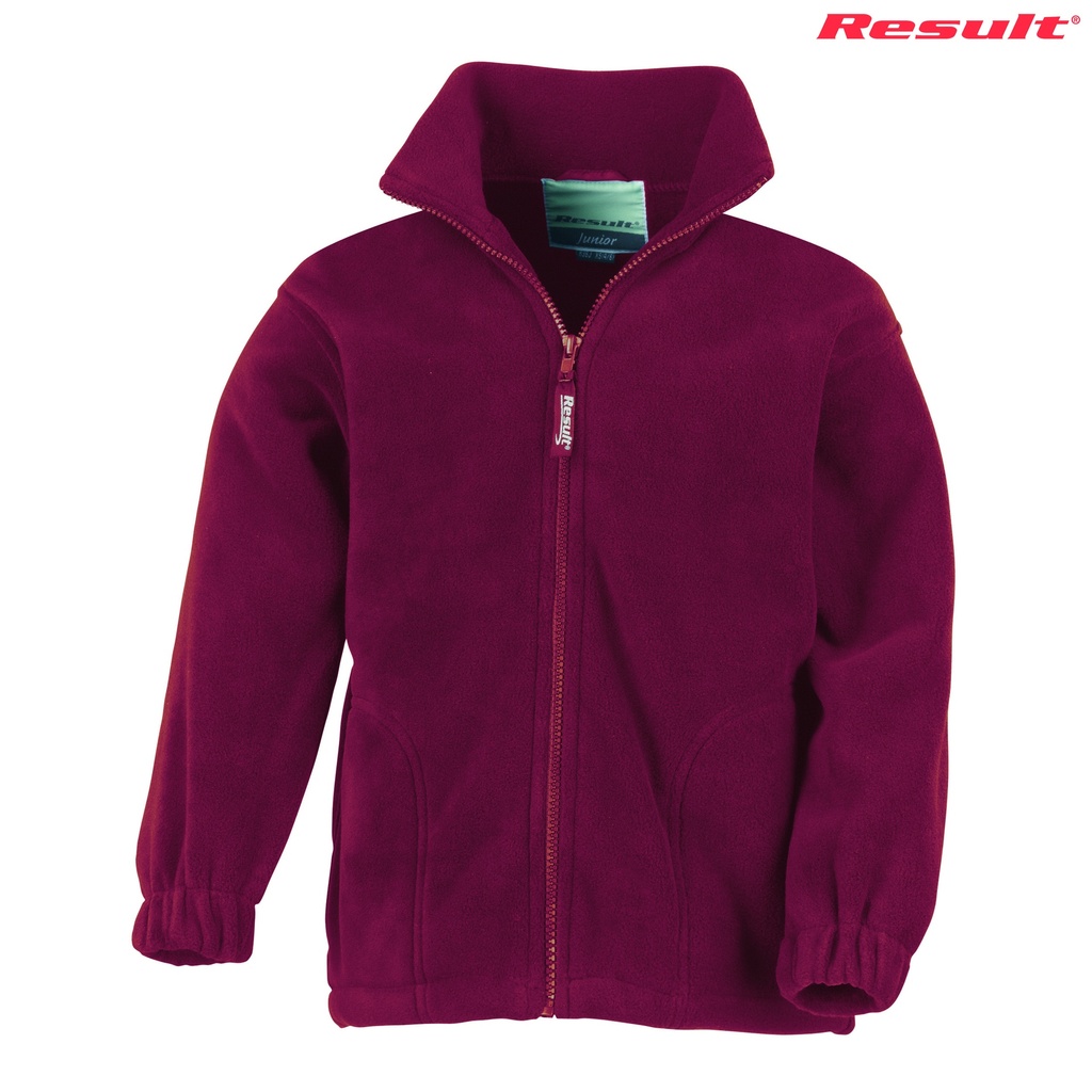R036B Result Youth Polartherm Full Zip Top (Burgundy, 10-12)