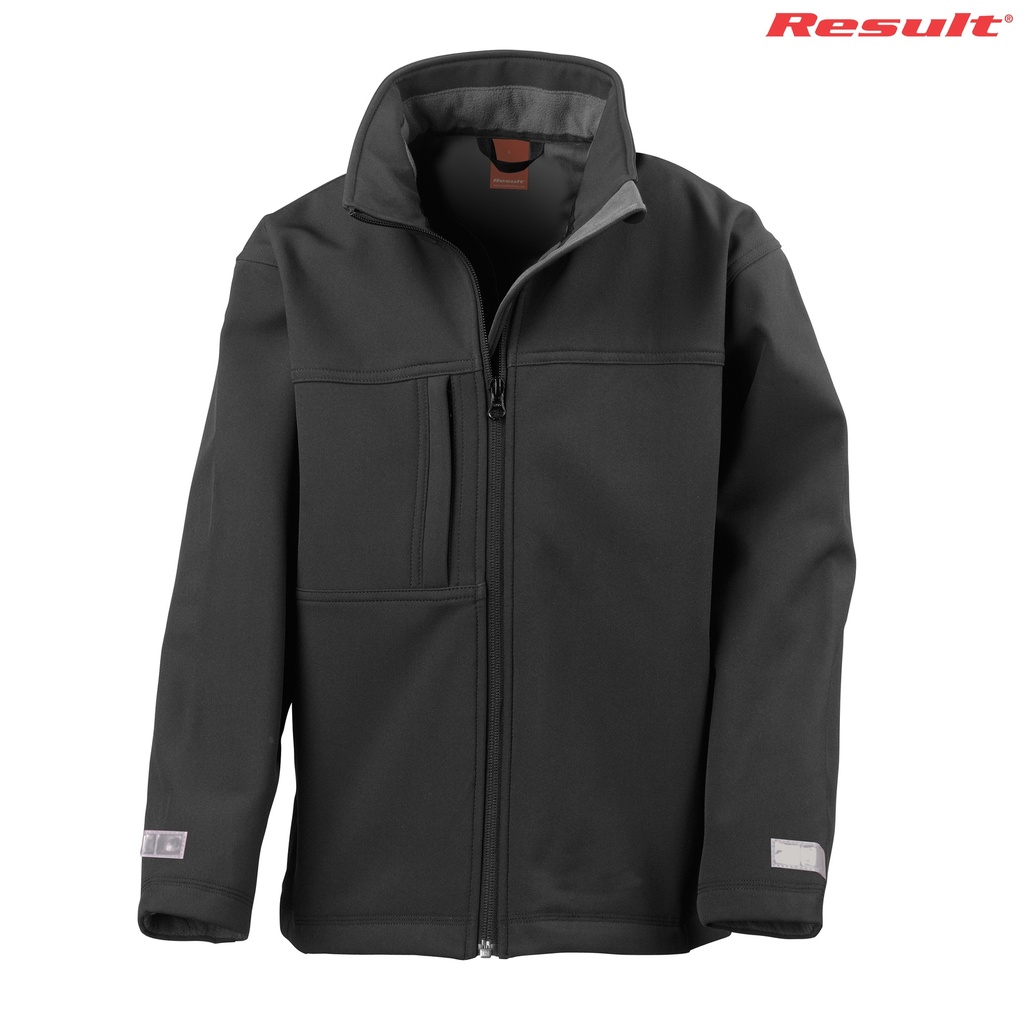 R121B Result Youth Classic Softshell Jacket (Black, 11/12)