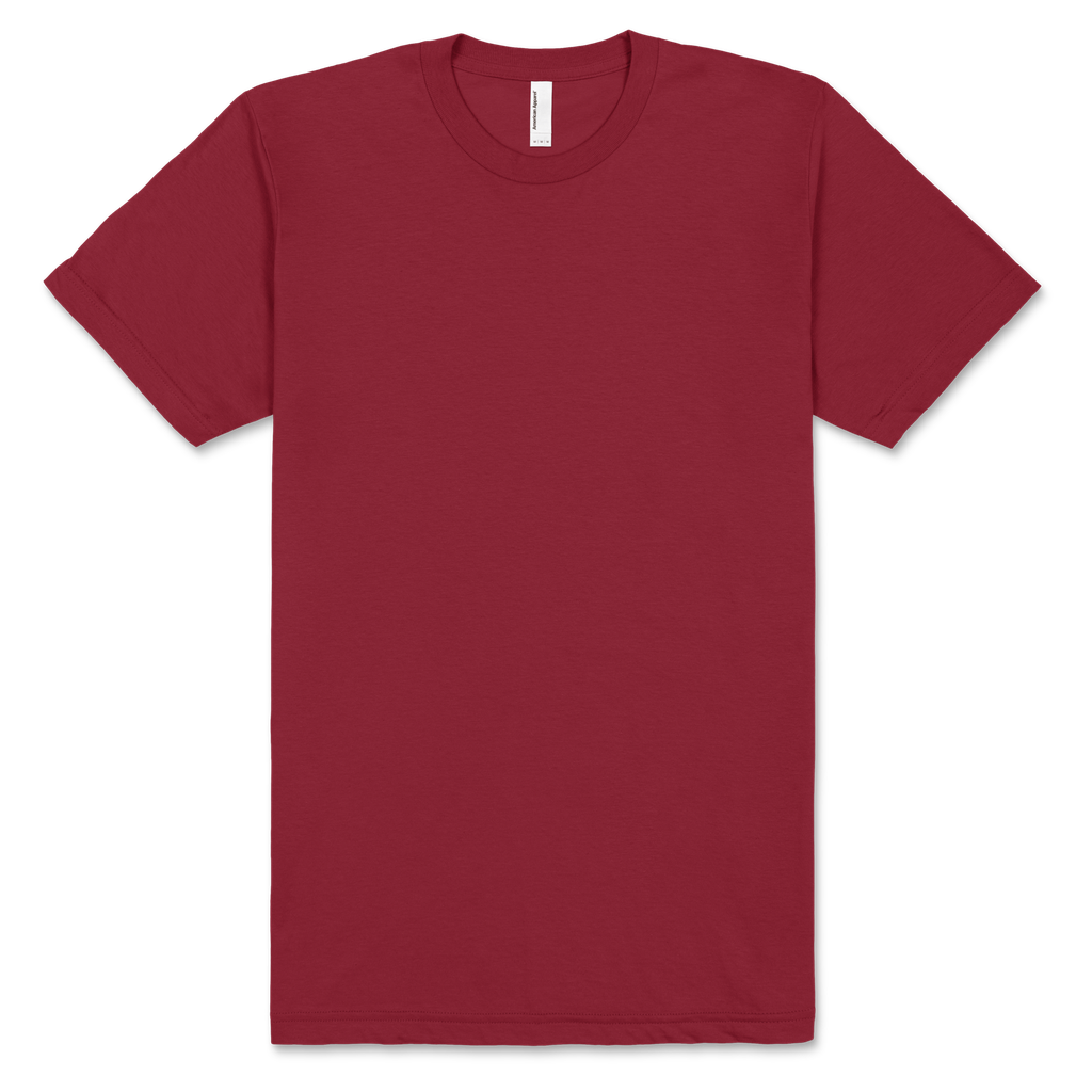 2001 American Apparel Unisex Fine Jersey Short Sleeve T-Shirt (Cranberry, 2X)