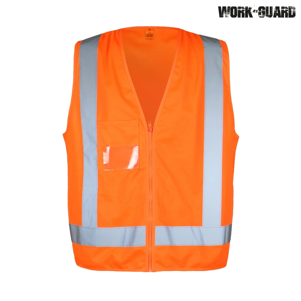 R462X Work-Guard Hi Visibility Safety Vest Day/Night (Safety Orange, 2X/3X)