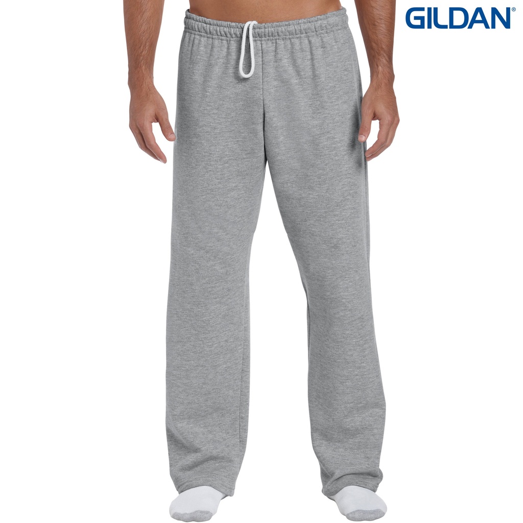 18400 Gildan Heavy Blend Adult Open Bottom Sweatpants (Sport Grey, 5XL)