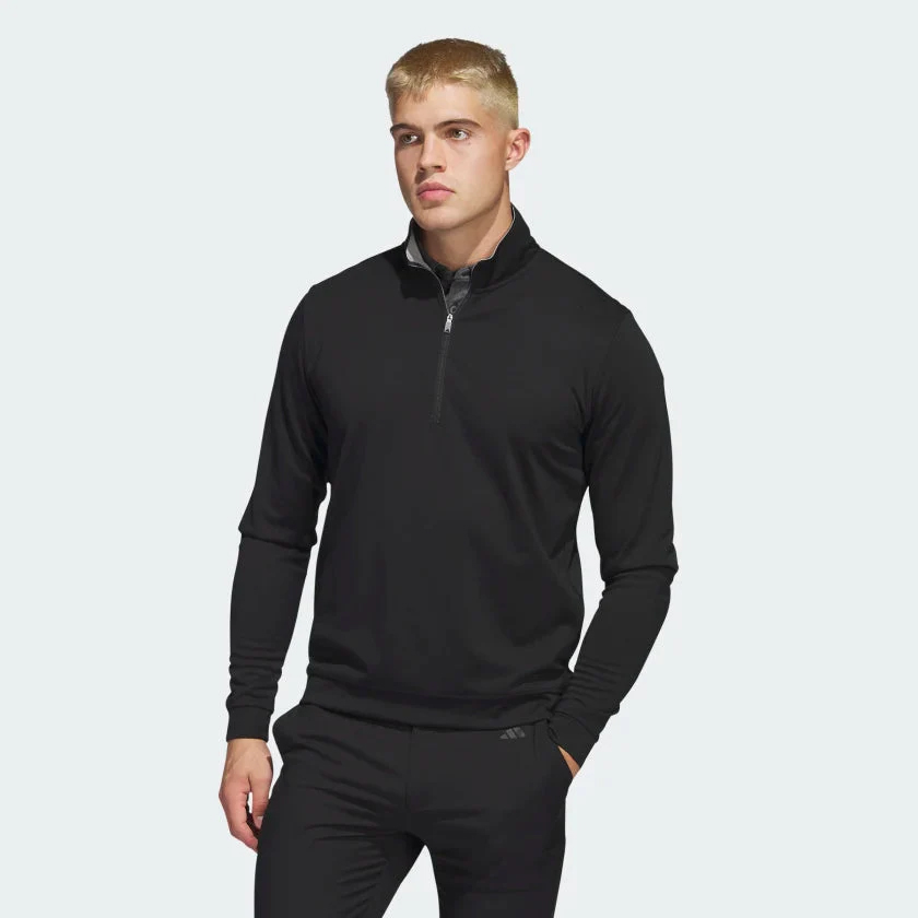 Adidas Mens Elevate Quarter Zip Pullover - Black