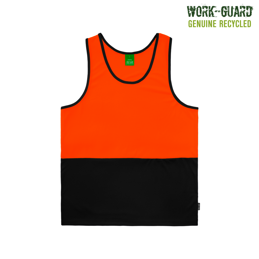 R491X Work-Guard Recycled Hi Vis Singlet (Orange/Black, 5XL)