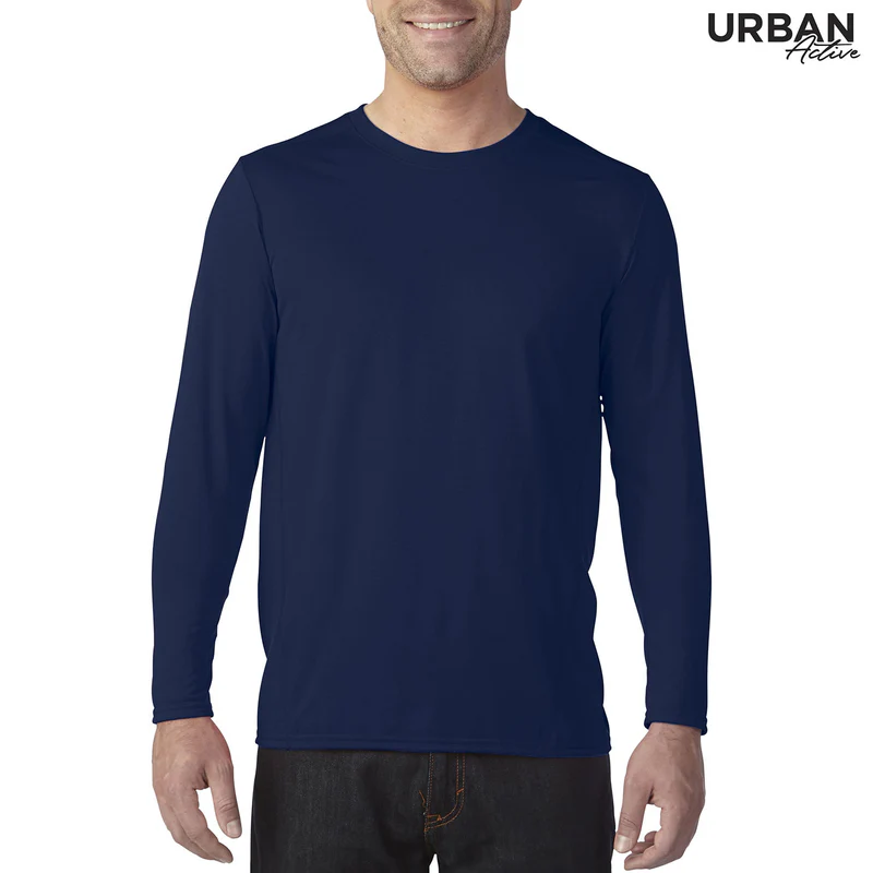 UAPTL160 Urban Active Performance Long Sleeve Adult Tee (Marbled Navy, 5XL)