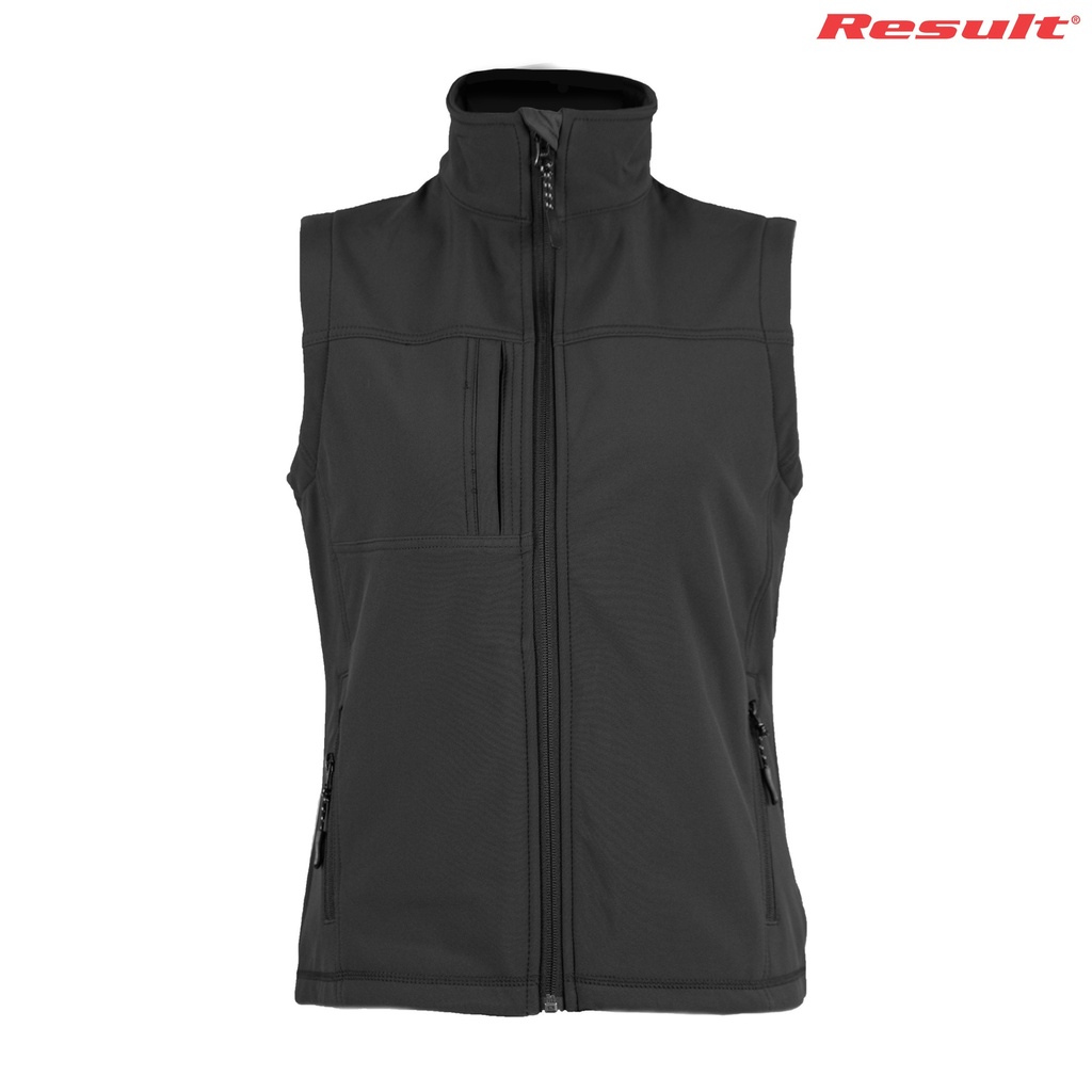 R014F Result Ladies Classic Softshell Vest (Black, L2XL)