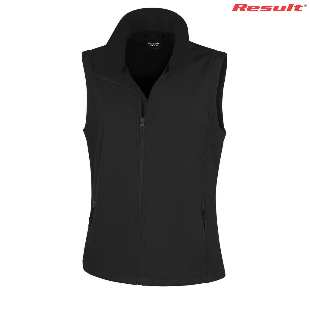 R232F Result Ladies Printable Softshell Vest (Black, L2XL)