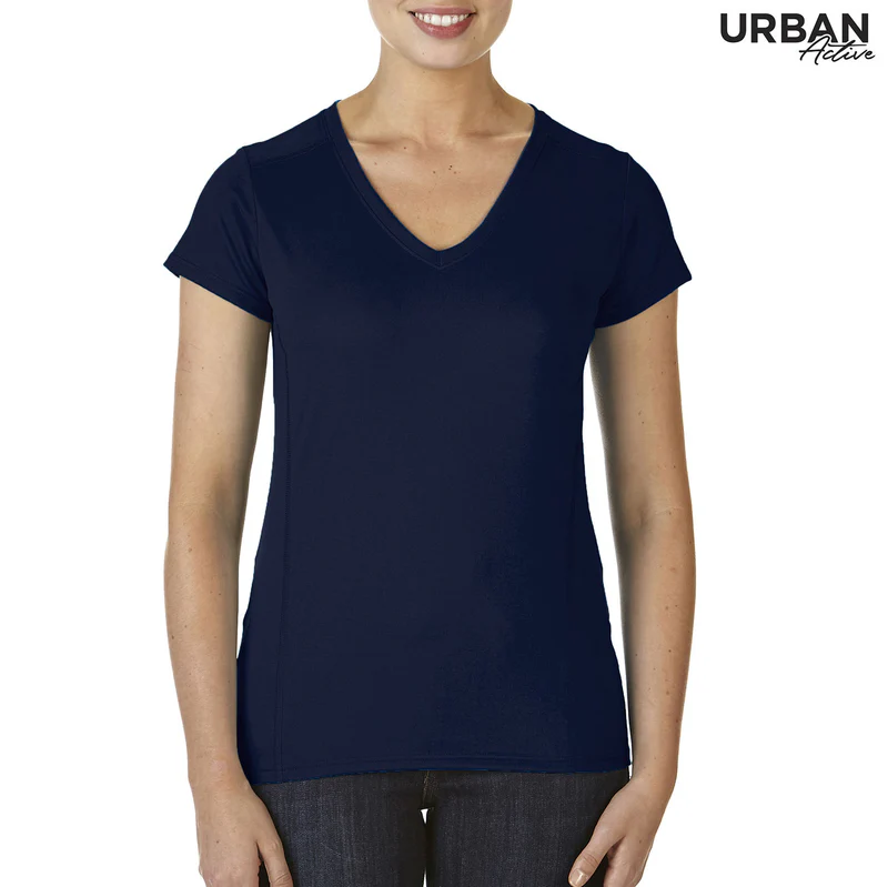UAPT160L Urban Active Performance Tech Ladies Tee (Marbled Navy, LXS)