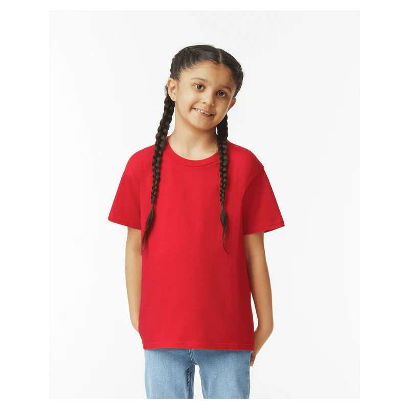 64000B Gildan Youth Softstyle Short Sleeve T-shirt (Red, LG)