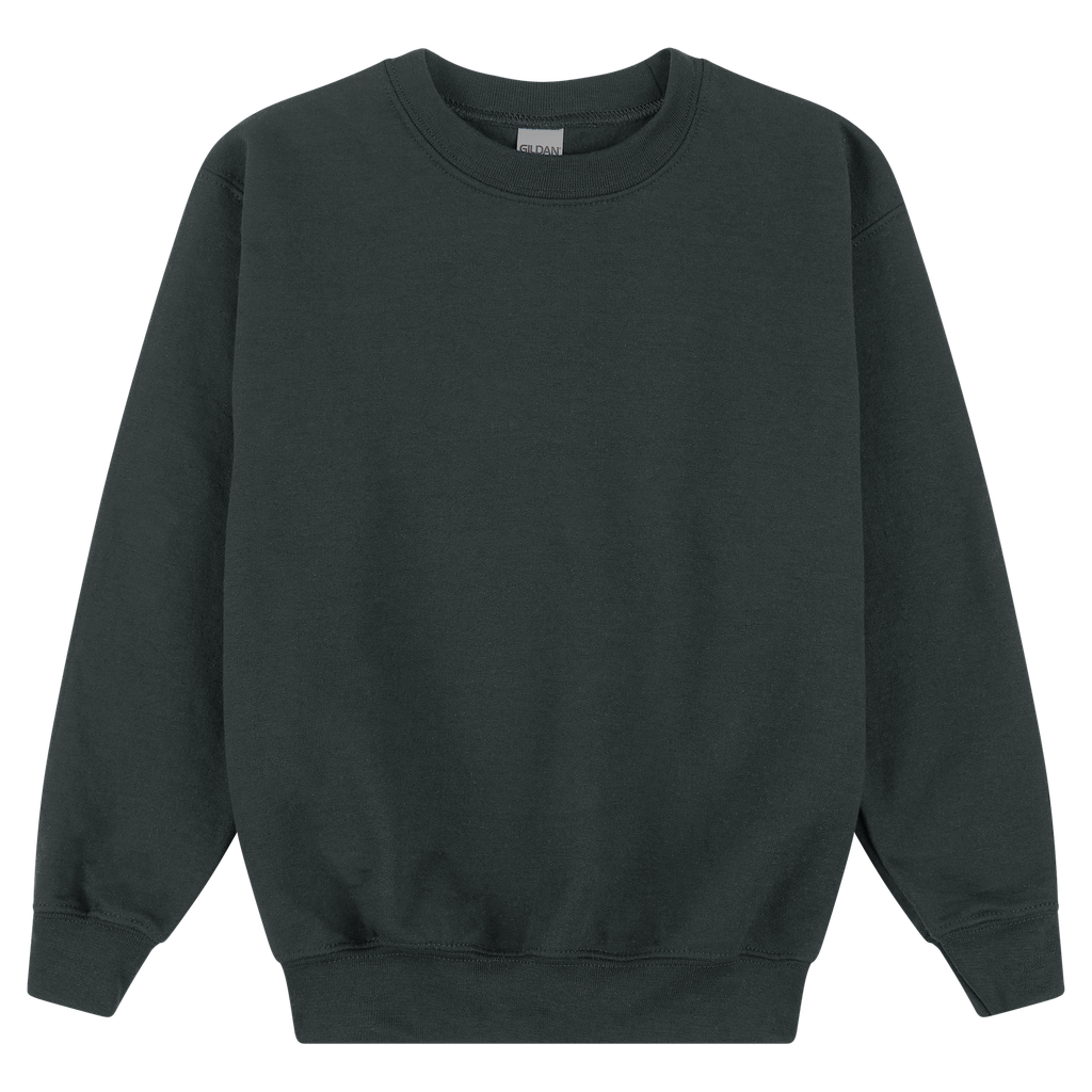18000B Gildan Heavy Blend Youth  Sweatshirt (Dark Heather, YL)